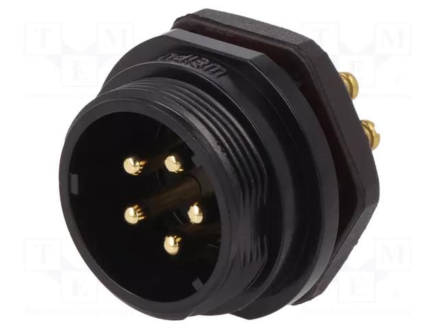 Socket; SP21; male; PIN: 5; IP68; 10A; screw terminal; 500V; 1.5mm2 WEIPU SP2112/P5/2N