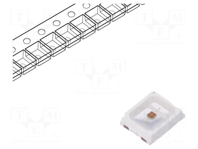 LED; red; SMD; 2835,PLCC2; 14÷24lm; 1.8÷2.4VDC; 2.8x3.5x0.8mm; 120° REFOND RF-OURI35TS-EK-J