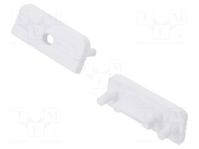 Cap for LED profiles; white; 20pcs; ABS; with hole; SURFACE10 TOPMET TOP.77980001