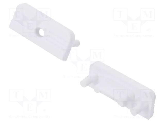 Cap for LED profiles; white; 20pcs; ABS; with hole; SURFACE10 TOPMET TOP.77980001