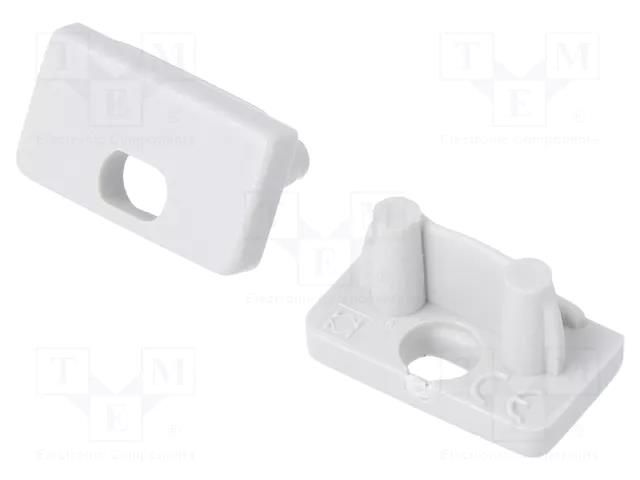 Cap for LED profiles; grey; 2pcs; ABS; with hole; SLIM8 TOPMET TOP-89970022