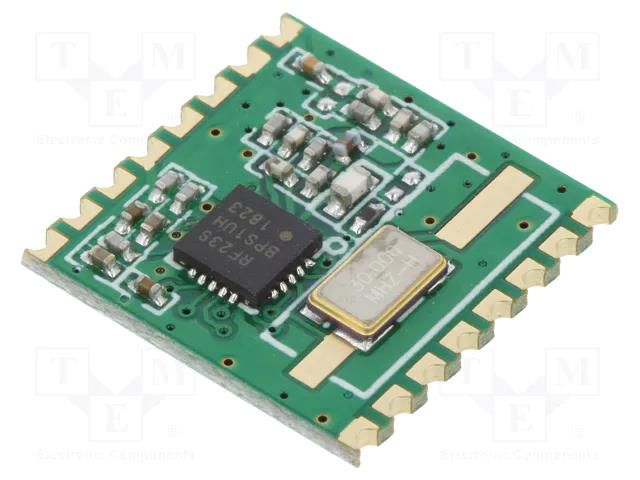 Module: RF; FM transceiver; FSK; 433.92MHz; SPI; -121dBm; 13dBm; SMD HOPE MICROELECTRONICS RFM23B-433S2