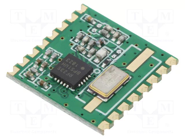 Module: RF; FM transceiver; FSK; 433.92MHz; SPI; -121dBm; 13dBm; SMD HOPE MICROELECTRONICS RFM23B-433S2