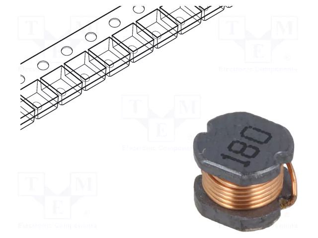 Inductor: wire; SMD; 18uH; 150mΩ; ±20%; 5.2x5.8x5.2mm; 1.23A TRACO POWER TCK-046