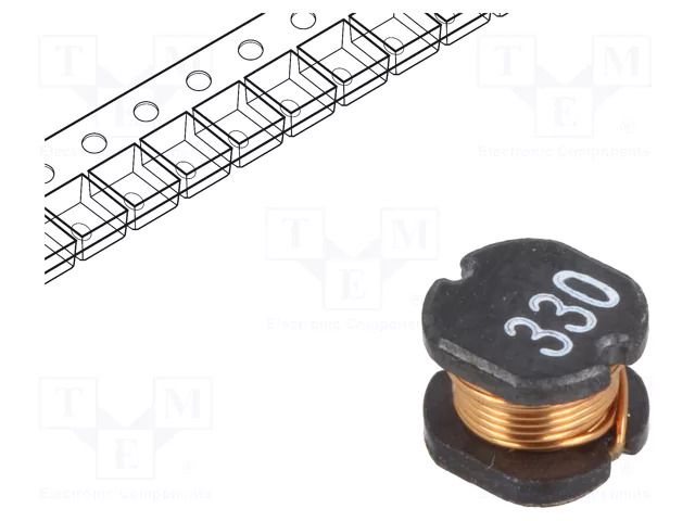 Inductor: wire; SMD; 33uH; 230mΩ; ±20%; 5.2x5.8x4.5mm; 880mA TRACO POWER TCK-089