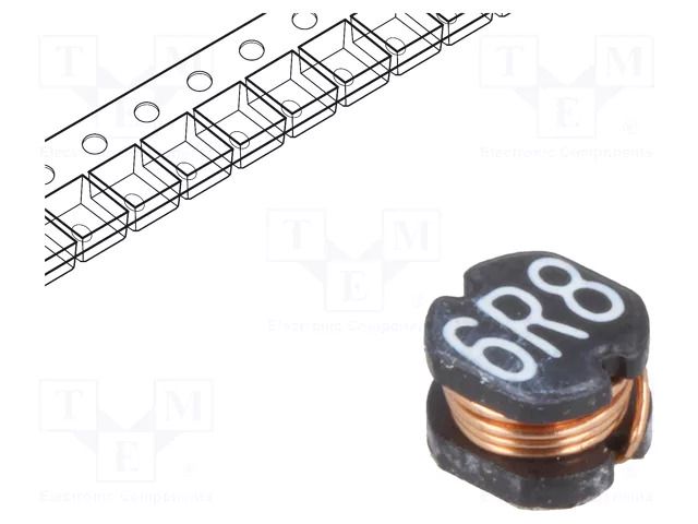Inductor: wire; SMD; 6.8uH; 132mΩ; ±20%; 4x4.5x3.2mm; 900mA TRACO POWER TCK-129