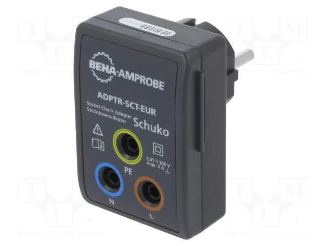 Adapter; 4mm; SCHUKO plug BEHA-AMPROBE ADPTR-SCT-EUR