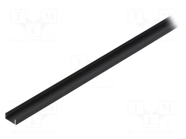 Profiles for LED modules; black; L: 1m; BEGTON12; aluminium TOPMET TOP-BEGTON12/BK-1M