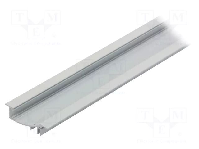 Profiles for LED modules; white; L: 1m; FLAT8; aluminium; recessed TOPMET TOP-FLAT8/WH-1M