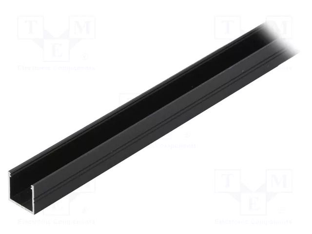 Profiles for LED modules; black; L: 1m; SMART16; aluminium TOPMET TOP-SMART16/BK-1M