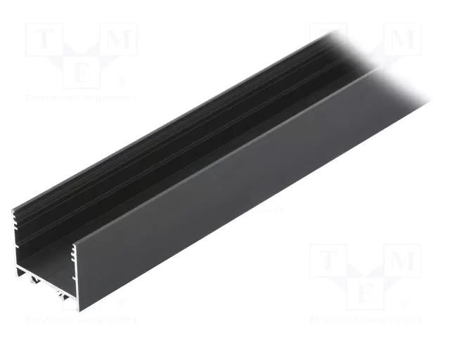 Profiles for LED modules; black; L: 1m; VARIO30-02; aluminium TOPMET TOP-VAR30-02/BK-1M