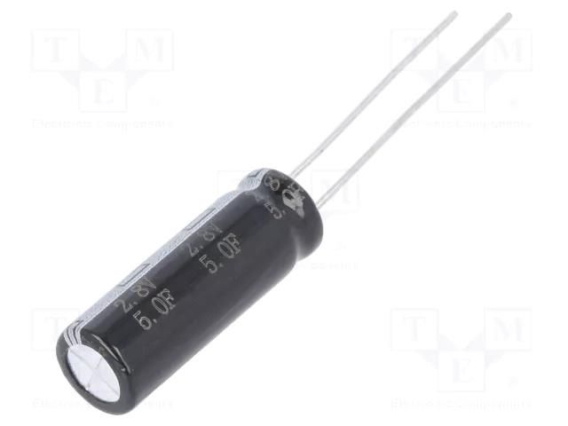 Supercapacitor; THT; 5F; 2.8VDC; ±20%; Ø8x24mm; 70mΩ; -40÷65°C BIGCAP BUP002R8L505FA