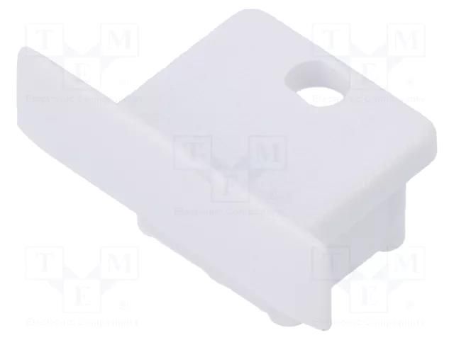 Cap for LED profiles; white; 2pcs; ABS; with hole; SMART-IN10 TOPMET TOP-E3990001