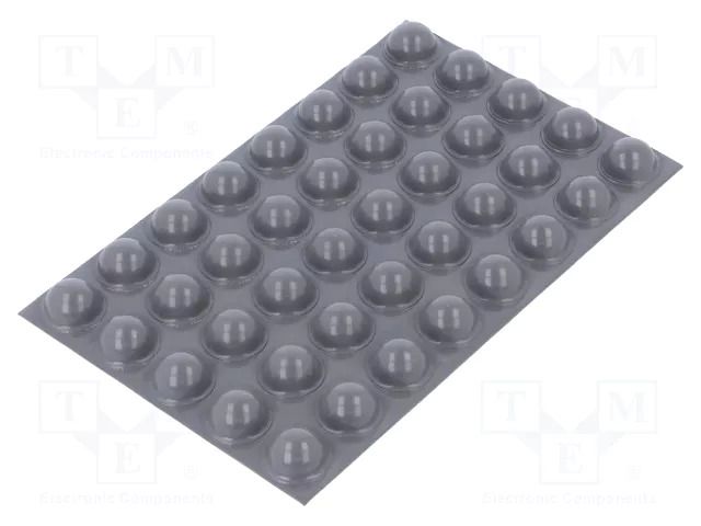 Self-adhesive foot; H: 7.9mm; grey; polyurethane; Dim: 16x16mm 3M SJ5027/GY