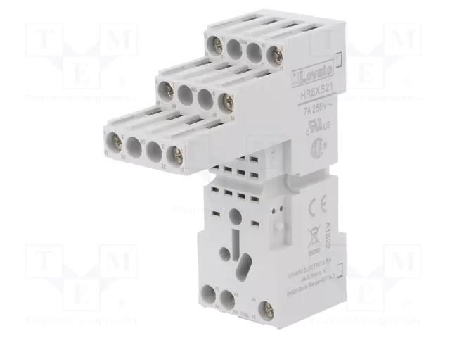 Socket; PIN: 8; 10A; 250VAC; for DIN rail mounting; HR60 LOVATO ELECTRIC HR6XS21