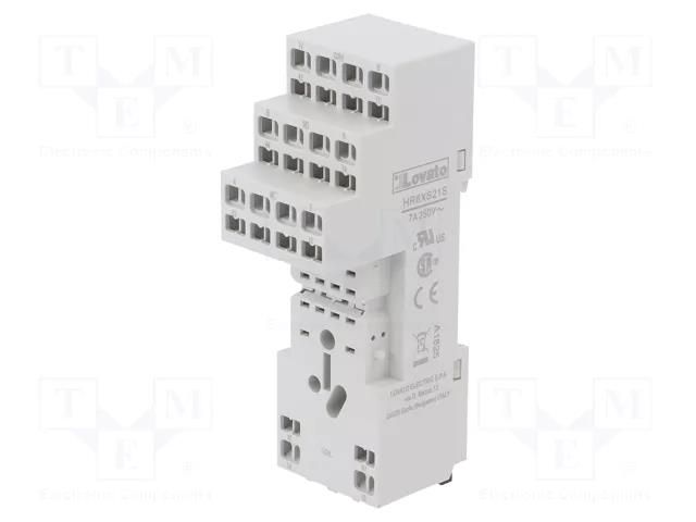 Socket; PIN: 8; 10A; 250VAC; for DIN rail mounting; HR60 LOVATO ELECTRIC HR6XS21S