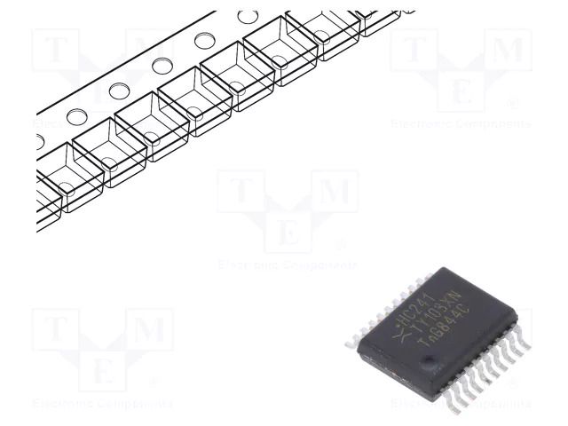 IC: digital; buffer,non-inverting,line driver; Ch: 8; CMOS; SMD NEXPERIA 74HC241DB.118