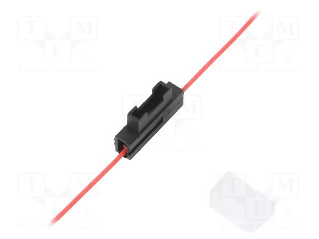 Fuse holder; 19mm; 0.5mm2; 3A; red; automotive fuses 4CARMEDIA OBS-050-R