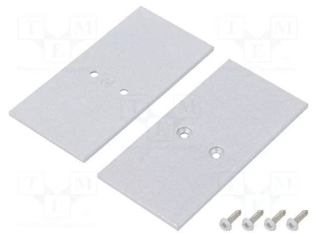 Cap for LED profiles; silver; 2pcs; steel; 33.4x67.5x2mm TOPMET TOP-V4560022