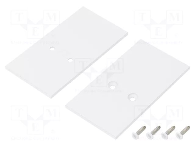Cap for LED profiles; white; 2pcs; steel; 33.4x62.3x2mm TOPMET TOP-V4570001