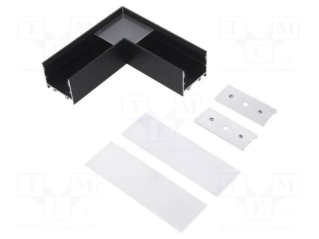 Connector 90°; black; aluminium; anodized; VARIO30-02 TOPMET TOP-V4670021