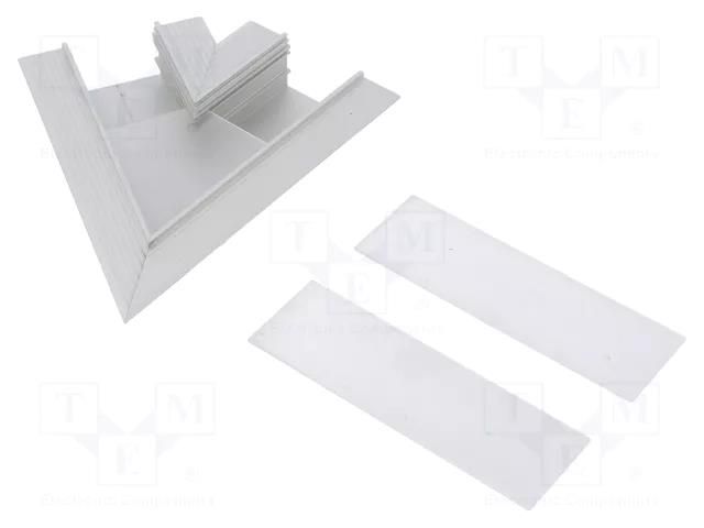 Connector 60°; silver; aluminium; anodized TOPMET TOP-V4720020