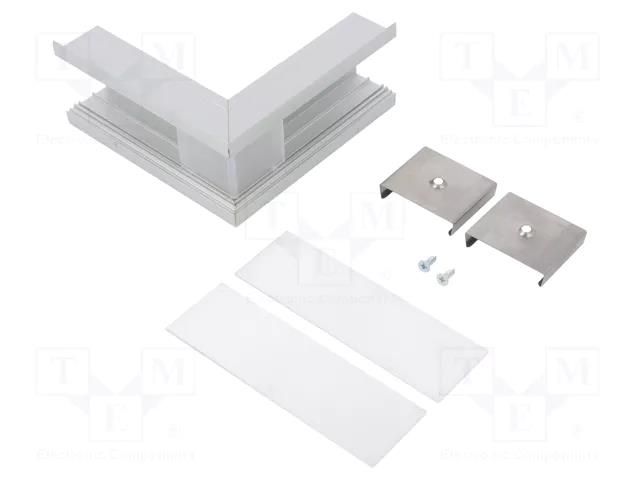 Connector 270°; silver; aluminium; anodized; VARIO30-07 TOPMET TOP-V4830020