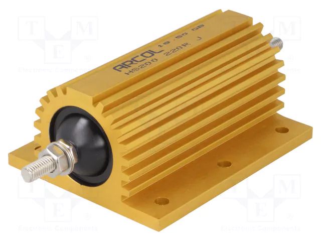 Resistor: wire-wound; with heatsink; screw; 220Ω; 200W; ±5%; 1.9kV ARCOL/OHMITE HS200-220RJ