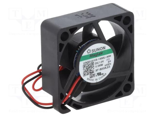 Fan: DC; axial; 12VDC; 30x30x10mm; 5.92m3/h; 15.1dBA; Vapo; 28AWG SUNON HA30101V3-A99-A