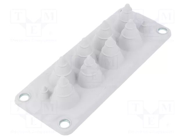Multigate grommet; light grey; Holes no: 10; -40÷100°C; UL94V-0 TRELLEBORG MC10-IP54-R7035-V0