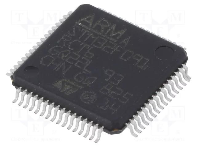 IC: STM32 ARM microcontroller; 48MHz; LQFP64; 2÷3.6VDC; -40÷85°C STMicroelectronics STM32F091RCT6