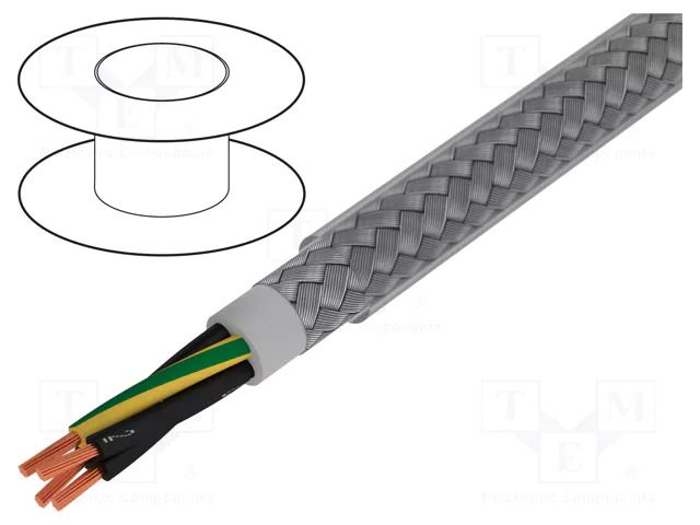 Wire; Pro-Met; 4G1.5mm2; shielded,tinned copper braid; PVC; 50m ALPHA WIRE 470415CY-CL321