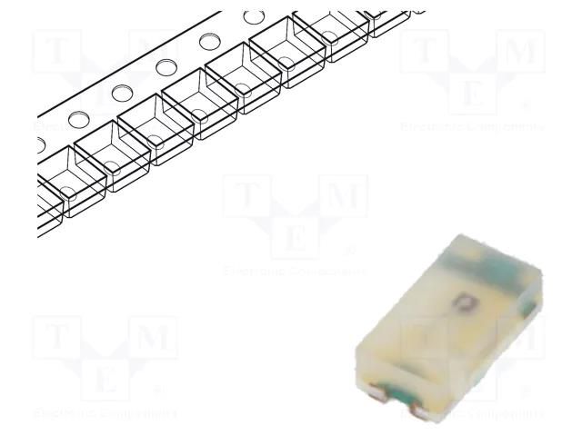 LED; orange; SMD; 0603; 28.5÷90mcd; 1.9÷2.4VDC; 1.6x0.8x0.4mm; 130° BROADCOM (AVAGO) HSML-C197