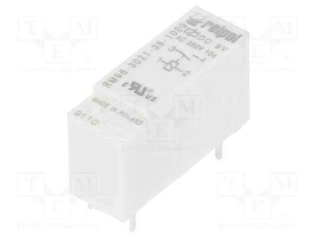 Relay: electromagnetic; SPST-NO; Ucoil: 9VDC; 8A; 8A/250VAC; RM96 RELPOL RM96-3021-35-1009