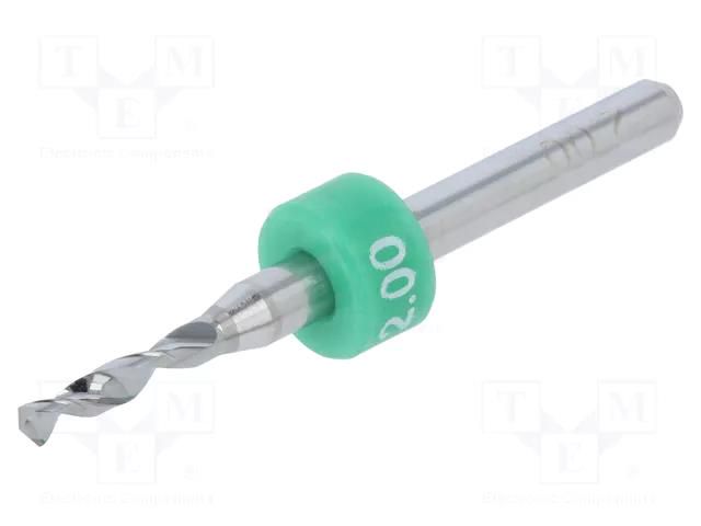 Drill bit; Ø: 2mm; carbon steel; PCB; 1/8" (3,175mm) BUNGARD BF2.0