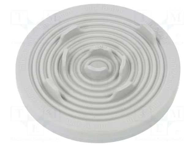 Grommet; Ømount.hole: 60mm; elastomer thermoplastic TPE; UL94V-0 MOREK T-RGDM60-RAL7035V0