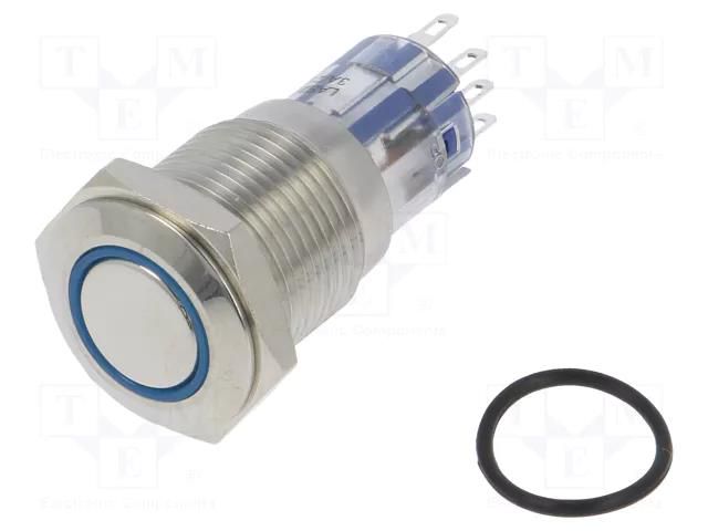 Switch: vandal resistant; DPDT; 3A/250VAC; IP67; ON-(ON); blue BULGIN MP0045/1D2BL220S