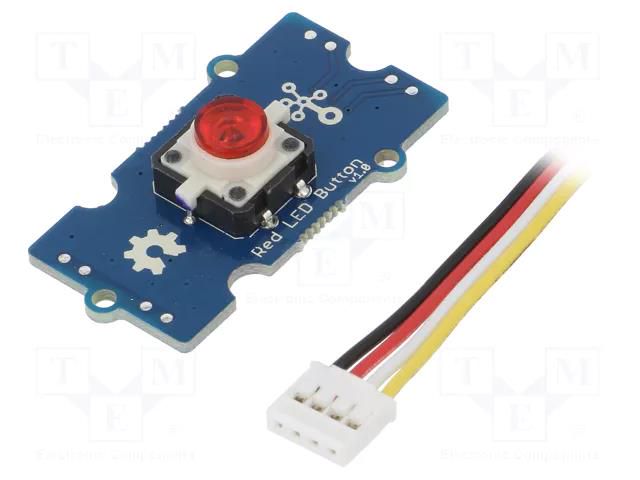 Module: button; No.of butt: 1; Grove; LED; 3.3÷5VDC; red SEEED STUDIO SEEED-111020044