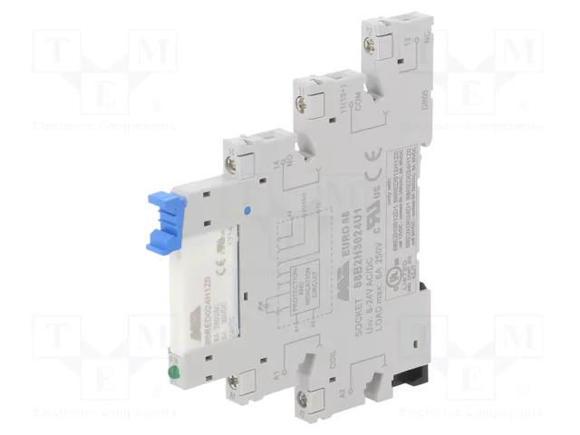 Relay: interface; SPDT; Ucoil: 24VDC; 6A; 6A/250VAC; 6A/30VDC; 88E2H MORSETTITALIA 88E2H3024D1