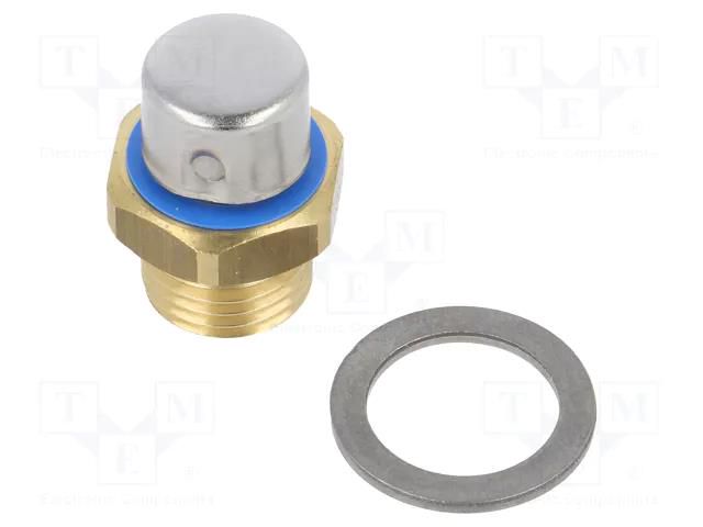 Breather cap; high design,with stainless steel cap; brass; 17mm ELESA+GANTER GN884-G1/4-B-MS