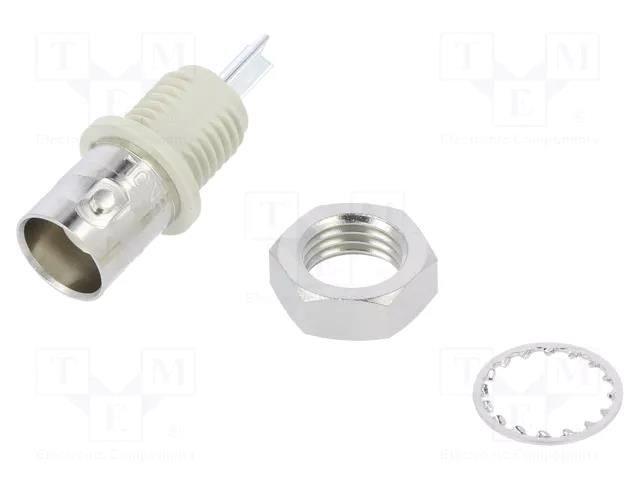 Connector: BNC; socket; female; straight; 50Ω; soldering; PPO; brass AMPHENOL RF 031-10