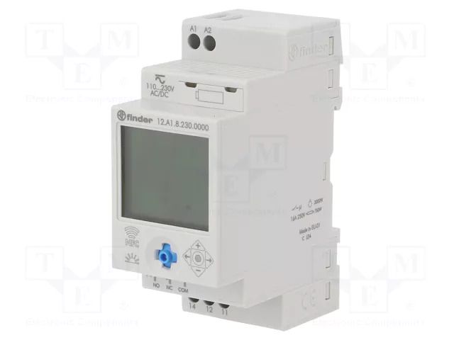 Programmable time switch; min.30min; SPDT; 250VAC/16A; -20÷50°C FINDER 12.A1.8.230.0000