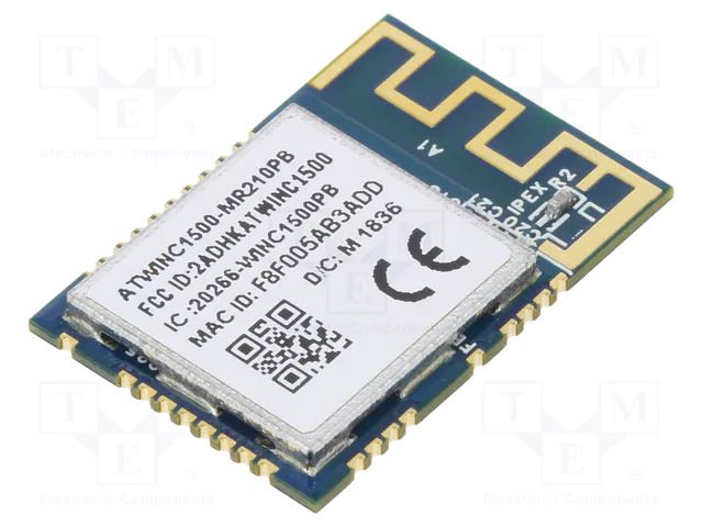 Module: WiFi; 17dBm; IEEE 802.11b/g/n; SPI,UART; SMD; 72Mbps MICROCHIP TECHNOLOGY WINC1500-MR210PB61