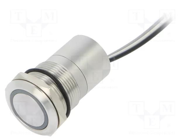 Switch: capacitive; Pos: 2; SPST-NC; 0.01A/12VDC; IP68; ON-(OFF) BULGIN BG-MC19MCSGR