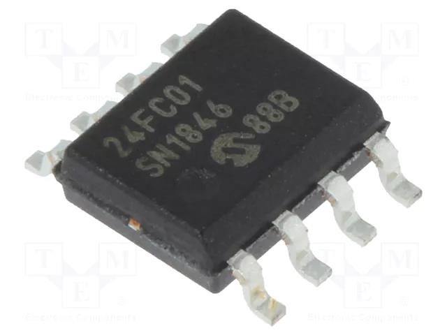 IC: EEPROM memory; 1kbEEPROM; I2C; 128x8bit; 1.7÷5.5V; 1MHz; SO8 MICROCHIP TECHNOLOGY 24FC01-I/SN