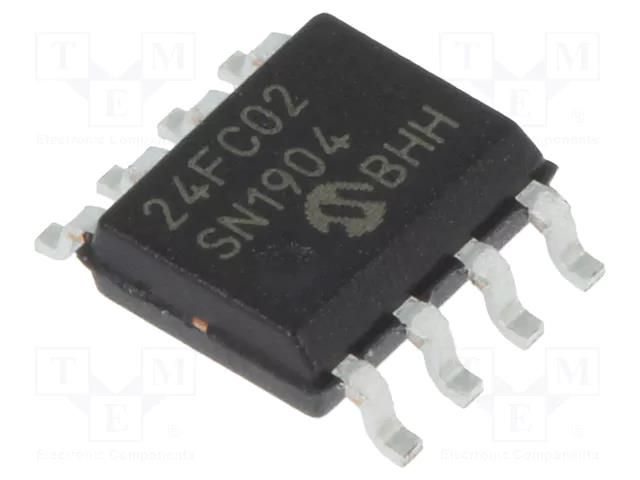 IC: EEPROM memory; 2kbEEPROM; I2C; 256x8bit; 1.7÷5.5V; 1MHz; SO8 MICROCHIP TECHNOLOGY 24FC02-I/SN