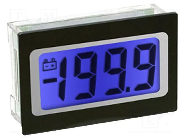 Voltmeter; digital,mounting; VDC: 0÷200mV; on panel; LCD; 350uA LASCAR SP400-BLUE