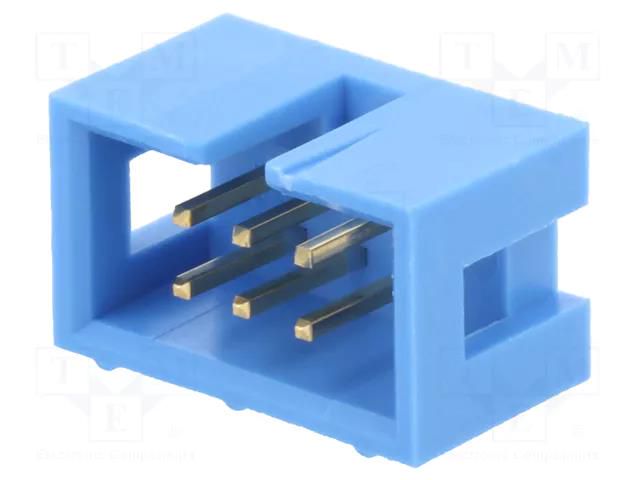 Connector: IDC; socket; male; PIN: 6; straight; THT; 2.54mm; 2x3; blue TE Connectivity 2-1761603-1