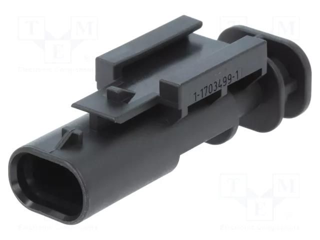 Connector: automotive; plug; male; MCON 1.2; for cable; PIN: 2 TE Connectivity 1-1703498-1