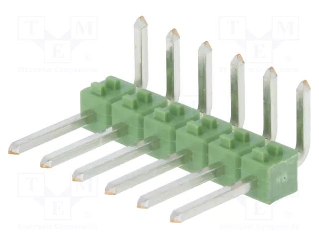 Connector: pin strips; pin header; male; PIN: 6; THT; angled 90° TE Connectivity 826947-6